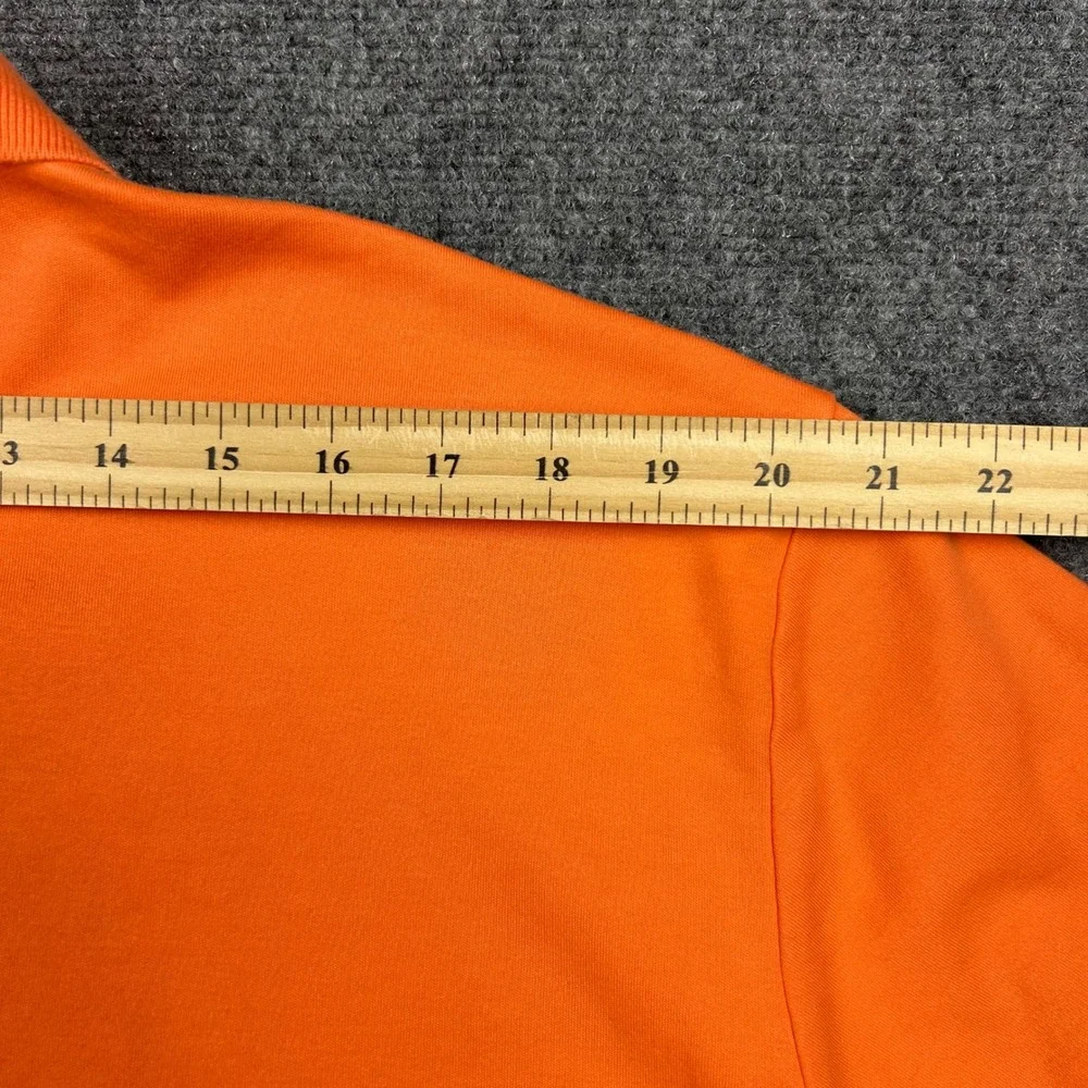 Polo Ralph Lauren Polo Shirt Mens L Orange Short Sleeve Green Pony Cotton Pique